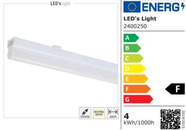 SHADA Unterbauleuchte LED-Küchenschranklampe 4W 400lm 4000K, 30cm, EEC: F (2400250)